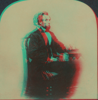 A rare old third dimension portrait of Abraham Lincoln, made in the days of the Civil War.