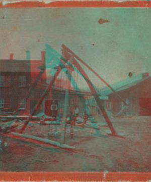 [Oil rig and buildings.] [1860?-1910?]