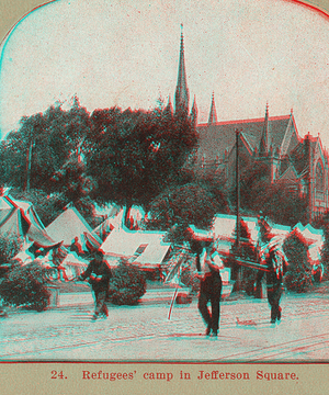 Refugees' camp in Jefferson Square