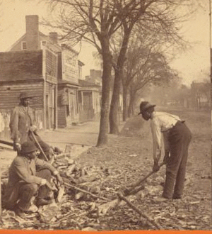 One to do the work ... [African American men chopping wood at the side of the road.] 1865?-1903