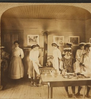 One of the Proximity Cotton Mill cooking classes. Greensboro, N. C. 1909