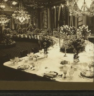 The East Room of the White House arranged for the State Dinner to Prince Henry, Feb. 24th, 1902, Washington, U.S.A. 1859?-1910? c1902