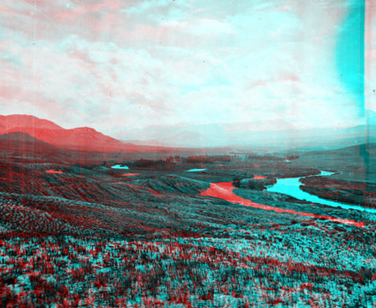 View up the Blue River from the Colorado River. Grand County, Colorado. 1874.