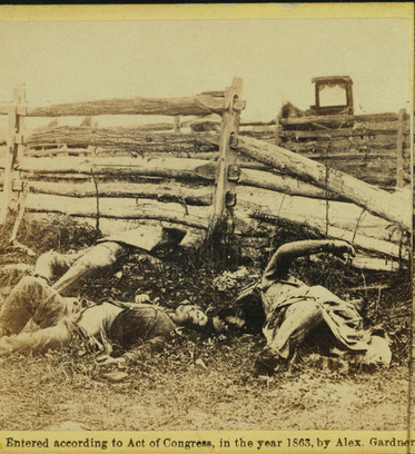 View on battle field.  Group of Louisiana regiment as they fell at the battle of Antietam.  The contest at this point had been very severe.