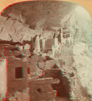 "Dismantled towers, and turrets broken!" - Cliff Palace in the Mesa Verde, Colorado, U.S.A. c1898 1870?-1898