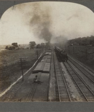 A Busy Path of Commerce in Central New York - Four Track Railway. Electric Road at right, Erie Canal at extreme left. [ca. 1900] [1860?-1900?]