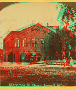 Merrimac St. Depot, Lowell, Mass. 1865?-1885?