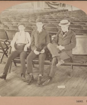 Interior of the Temple of Music, showing the spot where President McKinley stood when assassinated, Pan American Exposition. [1865?-1905?] 1901