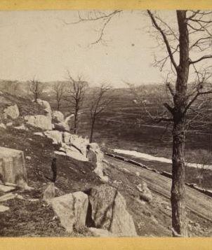 Looking north across the meadows from near the brow of the [Bergen] Hill. Weehawken in the distance. [ca. 1870] 1870?-1915?