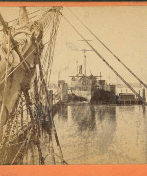 Floating Dock, Hunter's Point, San Francisco, from ship John Jay. 1869 1865?-1875?