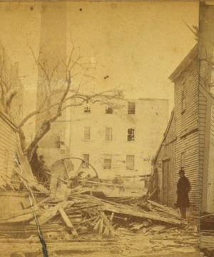 [Debris and damaged buildings from explosion.] 1868?-1885?