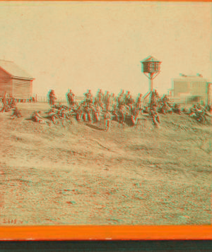 Colored convalescent soldiers resting after a march, at Aiken's Landing, James River, Va. 1861-1865