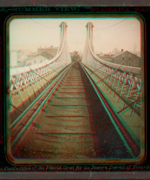 Suspension bridge, from the center of R. R. track. 1856 1854-[1865?]