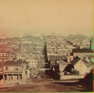 Sacramento Street, from Powell Street, San Francisco. 1866?-1875?