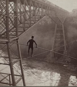 Dixon crossing Niagara below the Great Cantilever Bridge, U.S.A. 1895-1903