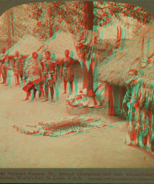 Stalwart Basutos (So. African aborigines) and their extraordinary homes, World's Fair, St. Louis, U.S.A. 1903-1905 1904