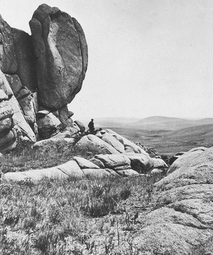 Granite rocks, at foot of Laramie Peak. Albany County, Wyoming. 1870. (Stereoscopic view)