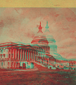 Exterior view of the east side of the United States Capitol building, undated