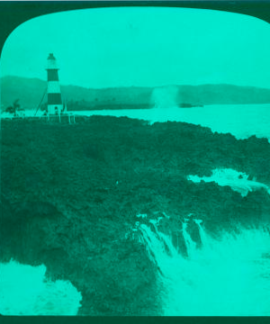 Waves dashing aginst the Coral Shore at Lighthouse Point near Port Antonio, Jamaica. 1904