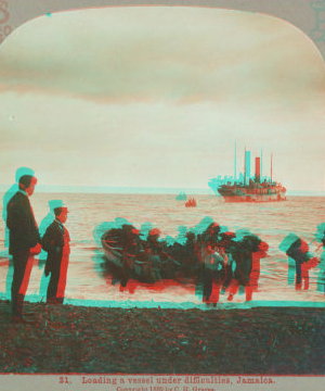 Loading a vessel under difficulties, Jamaica. 1899