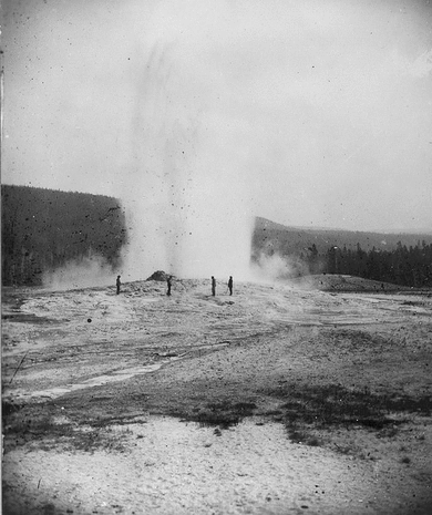 Yellowstone National Park, Wyoming. Old Faithful Geyser in Upper Geyser Basin. U.S. Geological and Geographical Survey of the Territories (Hayden Survey).