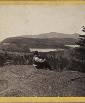 The Mountain House and Valley of the Lakes, from North Mt. High Peak and Round Top in the distance. [1863?-1880?]