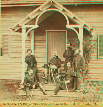 General Patrick (Provost Marshal General Army Potomac) and staff, Culpepper [sic], November, 1863.