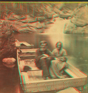 [Prof. John Merrill and Wife in the Pool, Franconia Notch, N.H.] 1858?-1890?