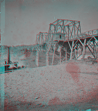 Bridge across the Tennessee River, built by troops Oct. 1863.