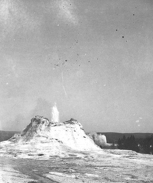 Yellowstone National Park, Wyoming. Castle Geyser in Upper Geyser Basin. U.S. Geological and Geographical Survey of the Territories (Hayden Survey).