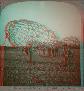 The Wrecked Zeppelin Brought Down by our Aviators near the Coast of Essex