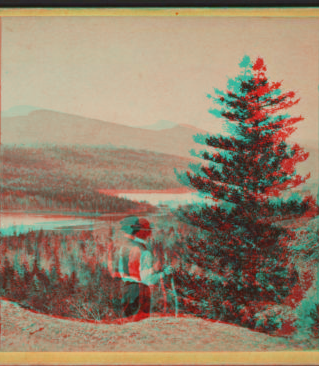 The Mountain House and Valley of the Lakes, from North Mt. High Peak and Round Top in the distance. [1863?-1880?]