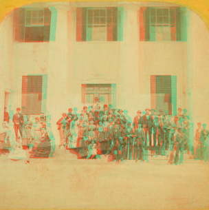 [Students in front of Barre High School.] 1869?-1885?