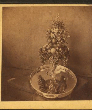 Pomona [a bowl of fruit]. Contribution of Mr. J.E. Mitchel to Horticultural Exhibition, 1860. 1860?-1876