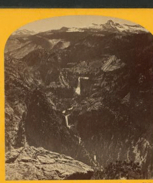Vernal and Nevada Falls, from Glacier Point, Yosemite Valley, Cal. 1870?-1883?