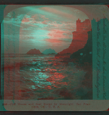 Cliff House and Seal Rocks by moonlight, San Francisco, Cal. 1897 1870?-1925?