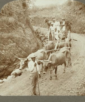 A Holiday Jaunt in a horseless carriage -- Coamo, Porto Rico. [ca. 1900]