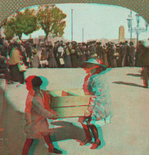 St. Mary's Cathedral bread line, where the little tots were not forgotten, San Francisco. 1906