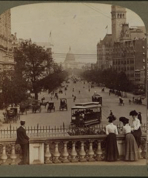 Pennsylvania Avenue from the Treasury, S.E. to the United States Capitol, Washington, D.C.. 1865-1920 1865?-1920?