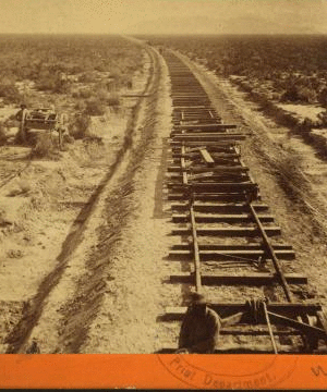 Advance of civilization, end of track near Iron Point. 1866?-1872?