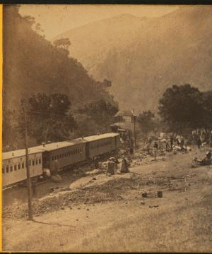 San Jose, California. [View of train and people.] 1870-1873 1868?-1885?