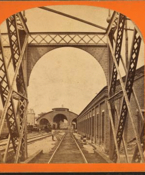 Depot from interior of bridge. 1865?-1885?